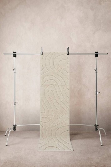 Shiv bomullsteppe 70x250 cm Lys beige