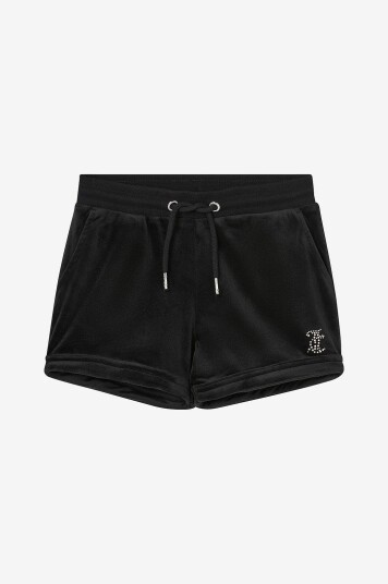Juicy Couture Shorts Diamante Velour Fold Up Short Svart