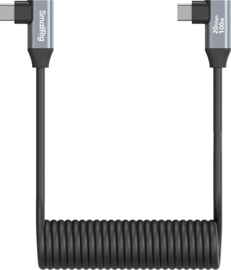 SmallRig 4793 USB-C til USB-C Vinklet til vinklet. Spiral. Datakabel SmallRig 4793 USB-C til USB-C Vinklet til vinklet. Spiral. Datakabel