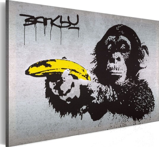Tavle Stopp Eller Ape Skyte! Banksy 120X80 Artgeist sp. z o. o.