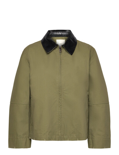 Mango Cotton Jacket With Contrasting Collar - Green - XS