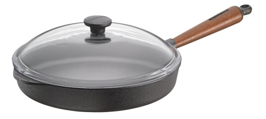 Skeppshult Traditional traktørpanne med glasslokk/trehåndtak 28 cm