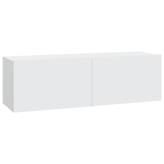 vidaXL Vegghengte TV-benker 2 stk hvit 100x30x30 cm konstruert tre