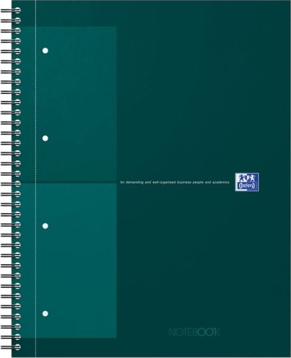 Oxford International Collegeblokk A4+ Rutet Hardt Omslag Spiral 80 Ark (400191242)