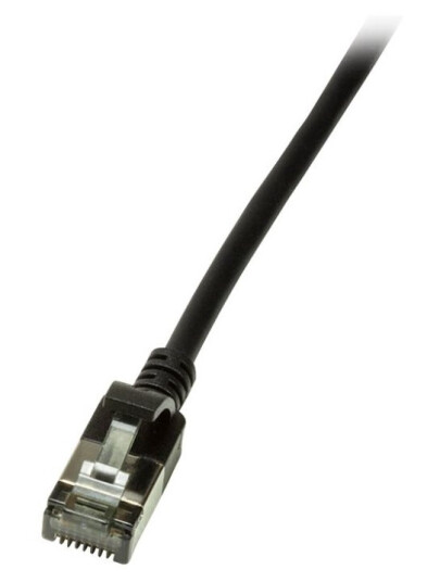 Logilink Ultraflex Slimline Koblingskabel Rj-45 Hann Til Rj-45 Hann 2 M 3.8 Mm Shielded Pimf Cat 6A Med Støvel Halogenfri Formstøpt Svart Ral 9010