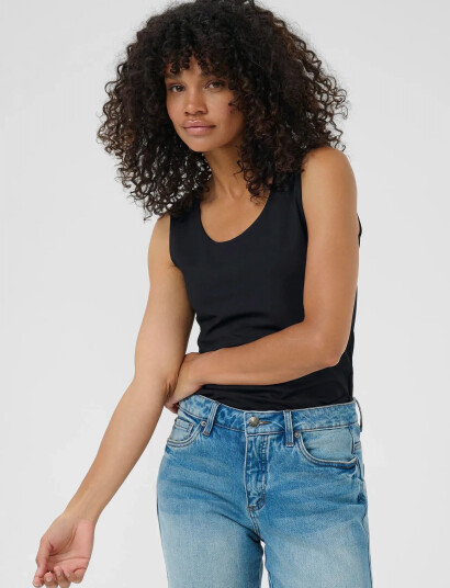 Kaffe Kaarina Jersey Top - Black - S