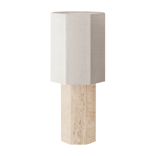 Louise Roe Eight Over Eight Bordlampe Grande Travertin/Jute Hvit Louise Roe Eight Over Eight Bordlampe Grande Travertin/Jute Hvit