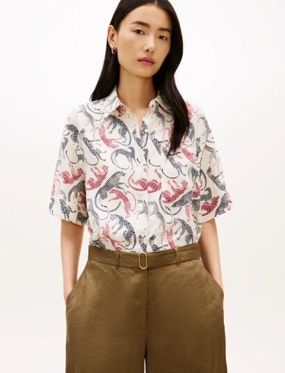 Tommy Hilfiger Ess Linen Ss Shirt Multi/patterned L Tommy Hilfiger Ess Linen Ss Shirt Multi/patterned L