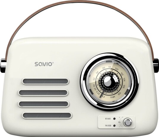 Savio RS-02 Bærbar FM-radio med Bluetooth og USB-C Hvit