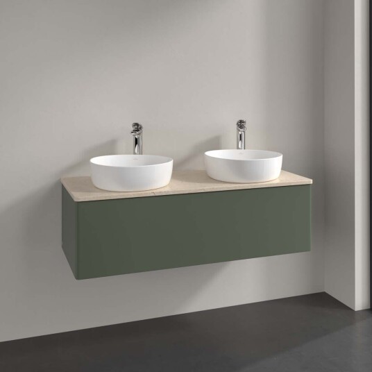 Villeroy & Boch Antao Servantskap med 1 skuff 120x50x36 cm u/lys Grønn Matt/Crème Villeroy & Boch Antao Servantskap med 1 skuff 120x50x36 cm u/lys Grønn Matt/Crème