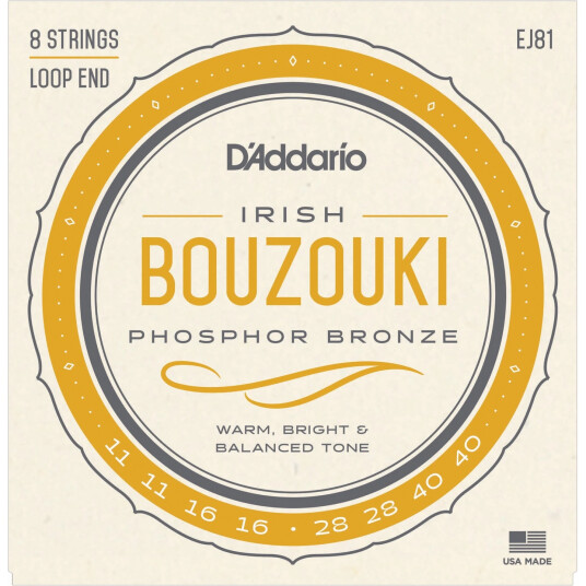 D'Addario EJ81 Irish Bouzouki sett 011-040 Phosphor Bronze