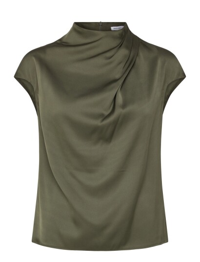 Ahlvar Gallery Lima Silk Top Khaki green XS