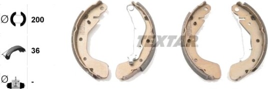 Bremsesko sett TEXTAR 91062500 Bremsesko sett TEXTAR 91062500