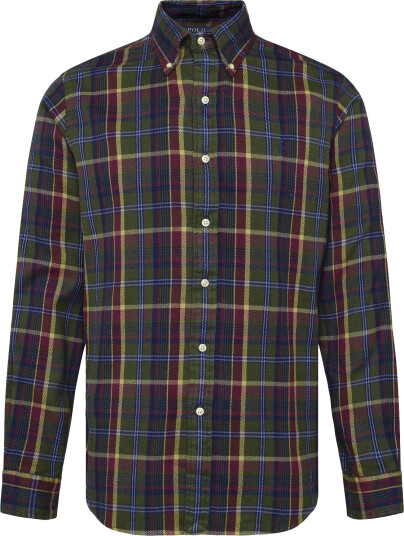 Polo Ralph Lauren Custom Fit Plaid Flannel Shirt Khaki green M
