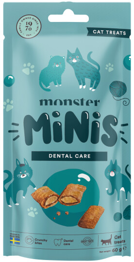 Monster Pet Food Minis Tannpleie 60 g - Kattemål for Sterkere Tenner