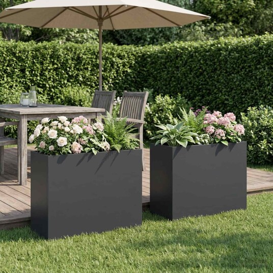 vidaXL Hageblomsterpotte 2 stk. Antrasitt 50 x 20 x 40 cm