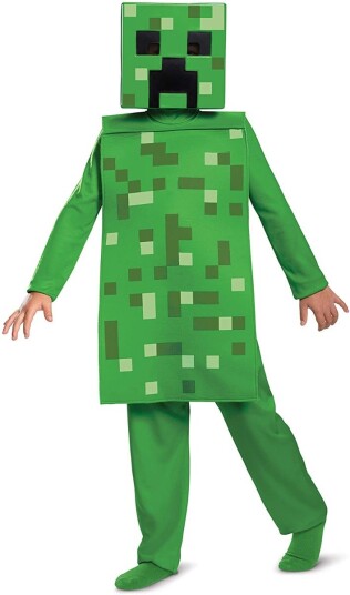 Minecraft Classic kostyme Small 4-6 år Creeper Jumpsuit med maske
