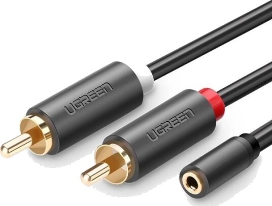 Ugreen Av102 2X Rca Cinch Hunn Til 3,5 Mm Jackkabel 2 M Svart