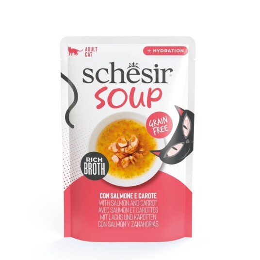 Schesir Cat Soup Laks Og Gulrot 40G