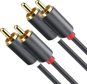 Ugreen RCA Lydkabel 2x2 Hankjønn 5 m Sort