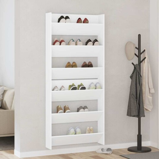 vidaXL Veggskoskap 2 stk hvit 80x18x90 cm sponplater vidaXL Veggskoskap 2 stk hvit 80x18x90 cm sponplater