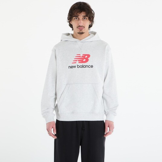 New Balance Athletics French Terry Logo Hoodie   Grey   M