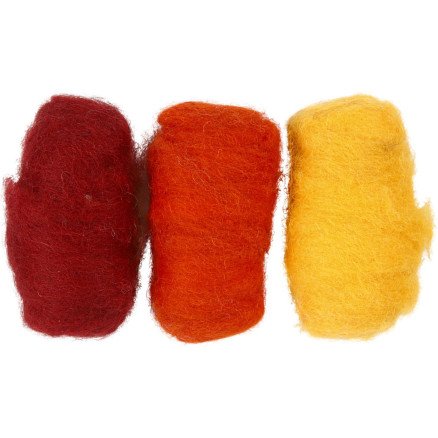 Kardet Ull, gul/terrakotta harmoni, 3x10 g/ 1 pk.