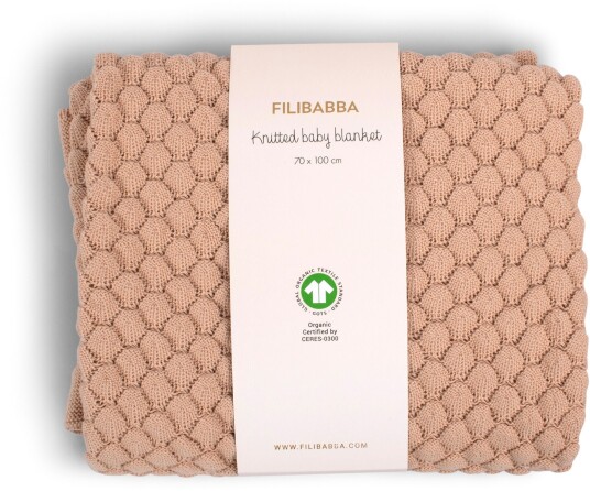 Filibabba Strikket Gulvteppe Barnerom i GOTS-sertifisert Beige Økologisk Bomull