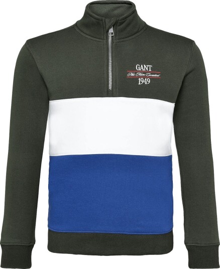 Gant Kids Crest Graphic Half Zip DARK MOSS GREEN 152
