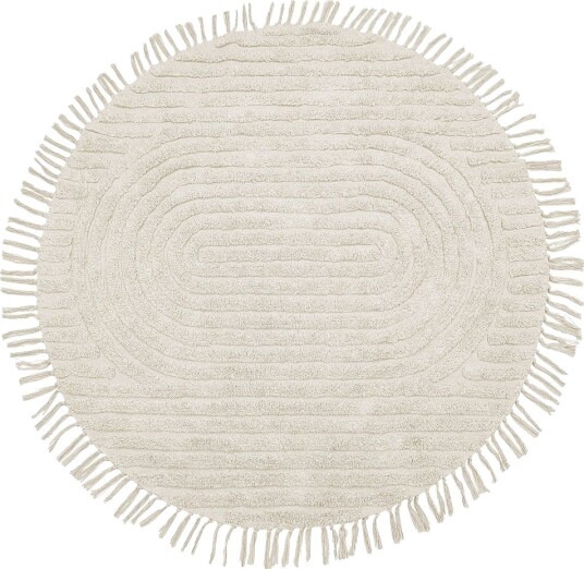Halfeti Ryeteppe 140 cm Rund Beige
