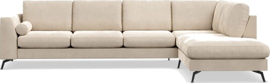 Ocean Lyx 4 seters Høyrevendt L formet Sjeselongsofa i Fløyel Beige Ocean Lyx 4 seters Høyrevendt L formet Sjeselongsofa i Fløyel Beige