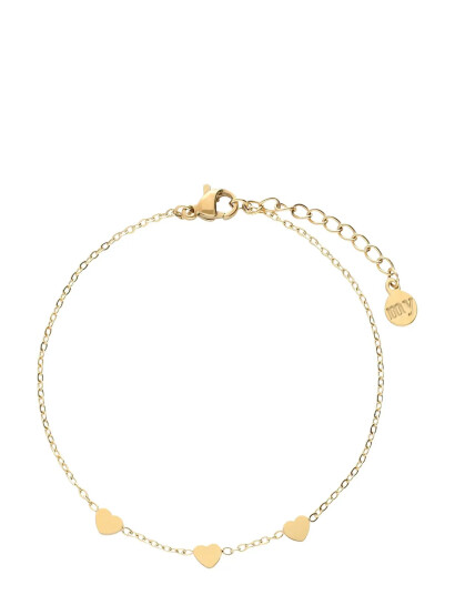 My Jewellery Bracelet With Three Hearts Graduation   Gold   