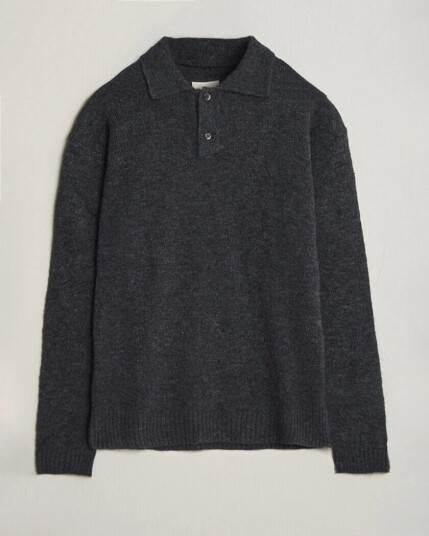Forét Alpine Polo Knit Dark Grey Melange