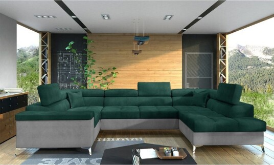 Hjørnesofa Eltap Thiago 342x208x88 cm Monolith 37 Monolith 84 Grønn Høyre