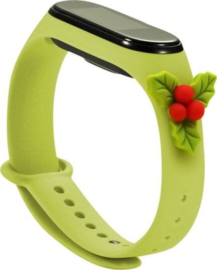 Strap Xmas for Xiaomi Mi Band 5 / 6 Christmas Silicone Strap Armbånd med Misteltein Grønn