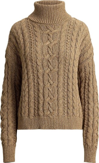 Lauren Ralph Lauren Polohals Combed Cotton Sweater Pullover Brun Lauren Ralph Lauren Polohals Combed Cotton Sweater Pullover Brun