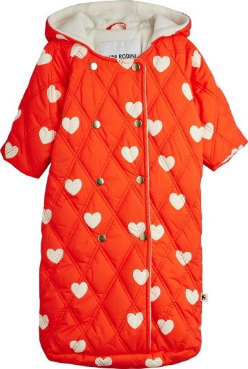 Mini Rodini Hearts Aop Quilted Stroller Bag - Red - ONE SIZE Mini Rodini Hearts Aop Quilted Stroller Bag - Red - ONE SIZE