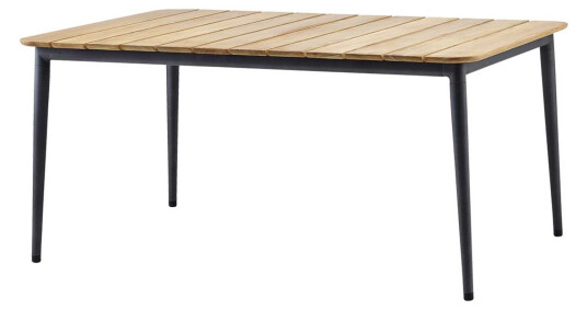 Cane-line Core spisebord Lava grey/teak 160 x 90 cm Grå