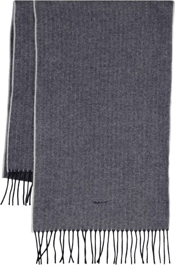Gant Herringbone Scarf - Blue - ONE SIZE