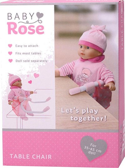 Baby Rose 27669 Stol til dukke passer 35-45 cm dukker 3+ år Rosa