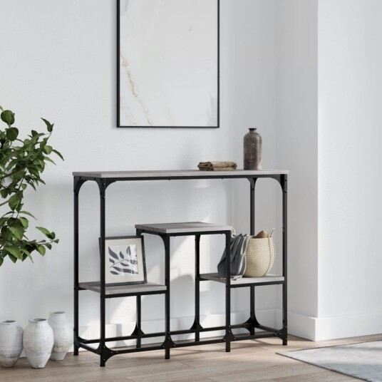  Konsollbord grå sonoma 89,5x28x76 cm konstruert tre 8721012123830