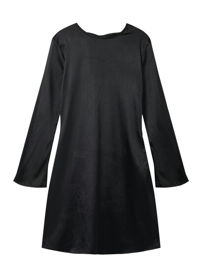 LMTD Nlfsatin Ls Bow Dress Black 170 LMTD Nlfsatin Ls Bow Dress Black 170
