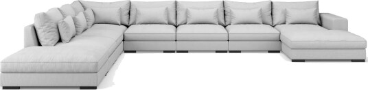 Dubai U modulsofa Large med divan høyre ekstra dyp Lysegrå Dubai U modulsofa Large med divan høyre ekstra dyp Lysegrå