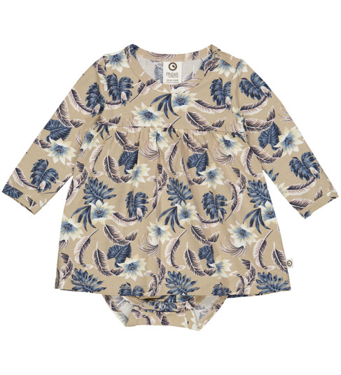 Müsli Kjolebody L/æ Lily Cashmere/Mary/Natt Blue Müsli 1 år 80 Langermet Body Blå Brun Rosa