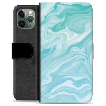 iPhone 11 Pro Premium Lommebok-deksel Blå Marmor