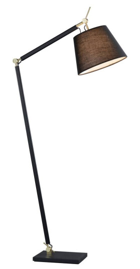 Lucande Movado gulvlampe, justerbar, svart/gull