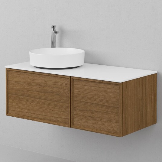 INR Iconic Nordic Rooms Air Wood Servantskap Hel Front med 2 Skuffer og 1 Dør H350xd450mm Dark oak / 100cm Høyre
