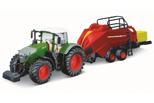 BURAGO - Tractor w/bale lifter Fendt 1050 Vario 10cm green 141505 BURAGO - Tractor w/bale lifter Fendt 1050 Vario 10cm green 141505