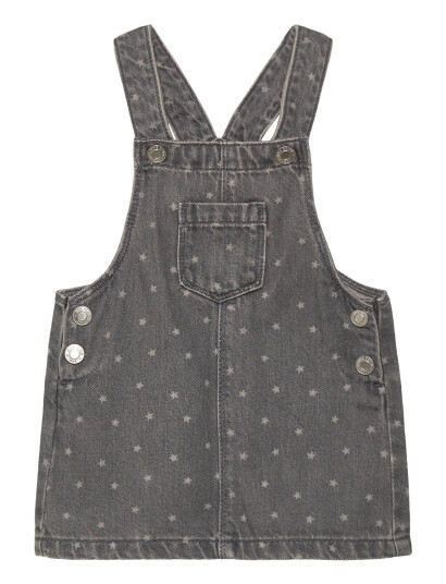 Mango Denim Pinafore With Stars - Grey - 2-3