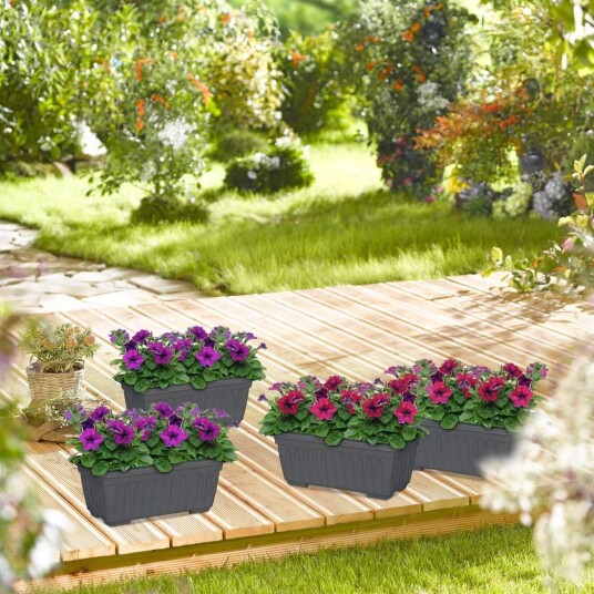 Blomsterkasse med 4 smale blomster